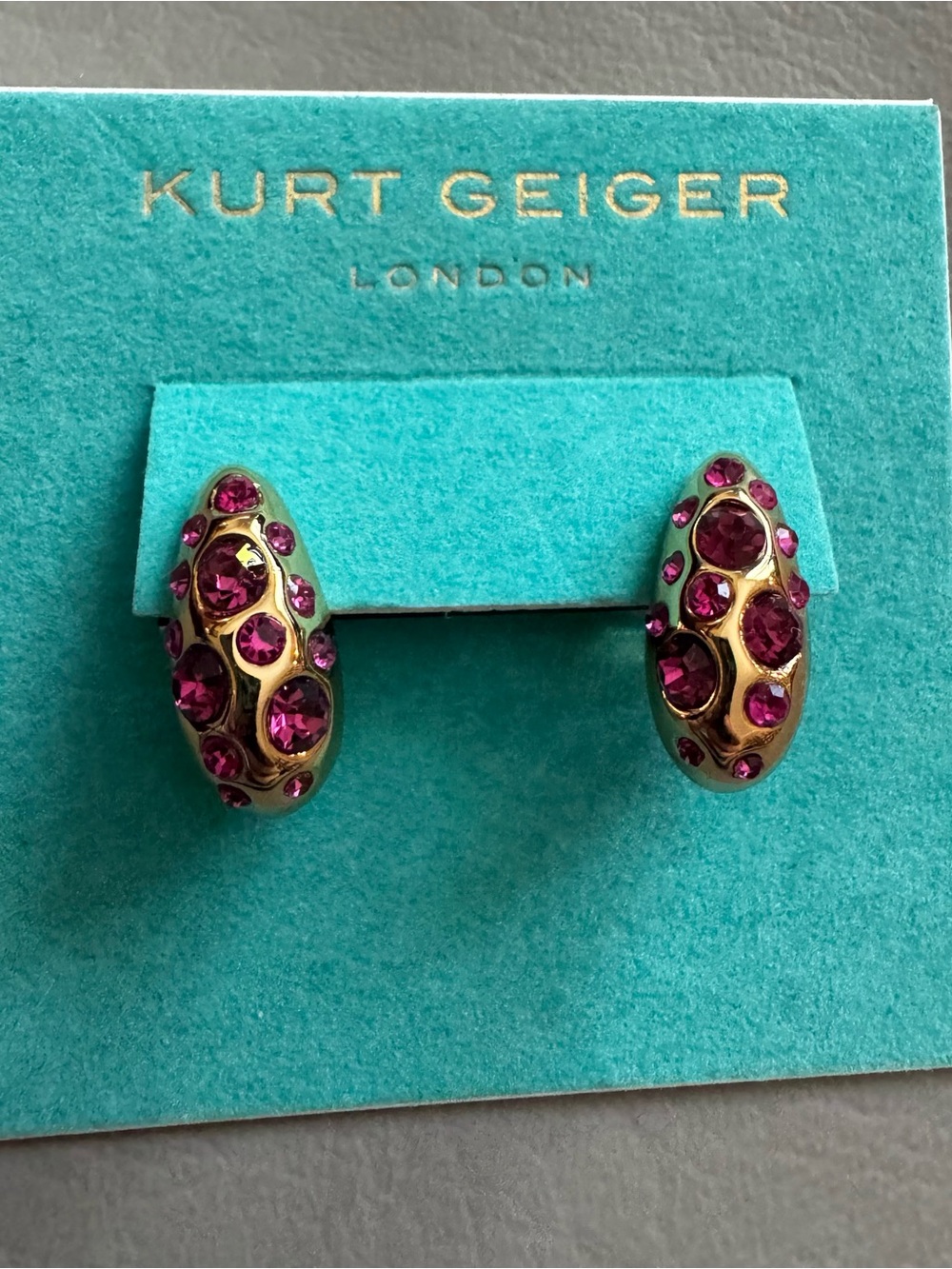 Kurt Geiger Bombay Pave Dome Hoop Earrings